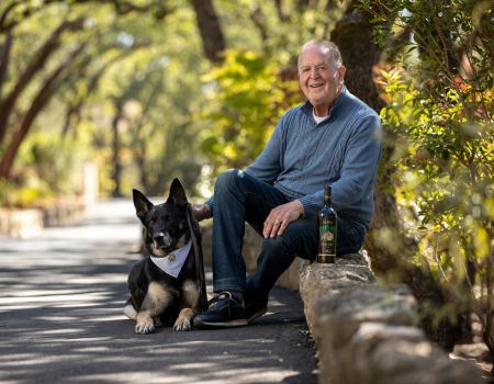 Rich Frank with his dog, Magnum