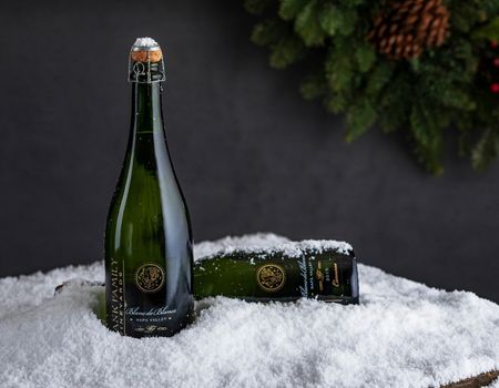 blanc de blancs in snow